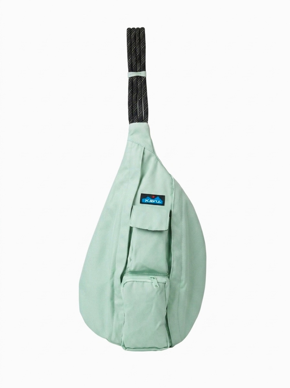 Kavu Rope Bag Canvas Strap Sling Bag Mint Green Crossbody 17” Backpack EUC